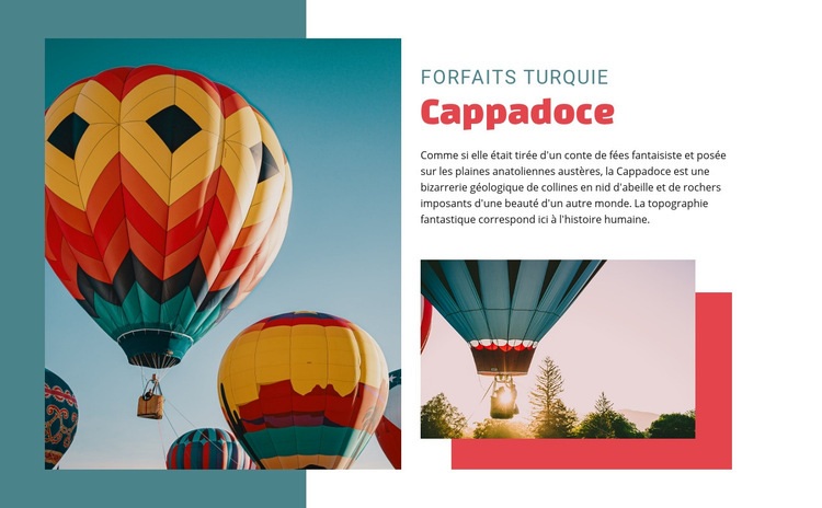 Voyage en Cappadoce Maquette de site Web