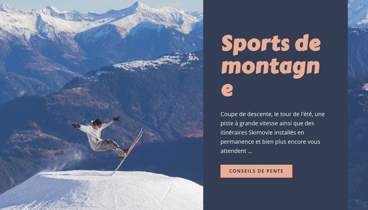 Sports de montagne Modèle de site Web