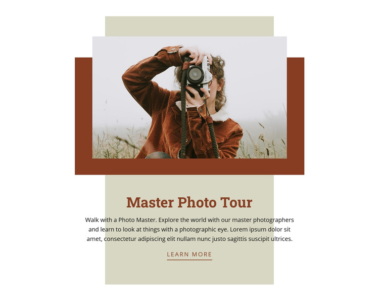 Master Photo Tour Homepage Design