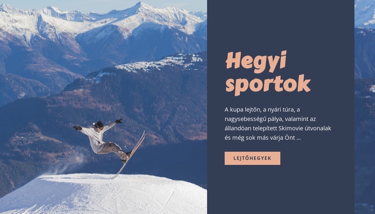 Hegyi sportok Weboldal tervezés