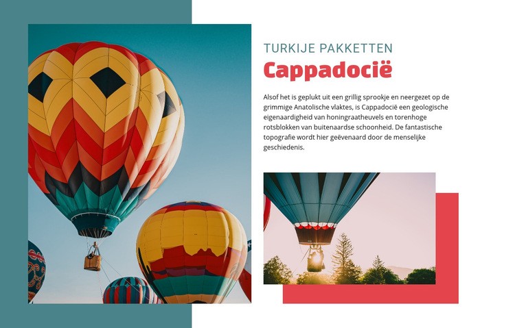 Reis in Cappadocië Website mockup