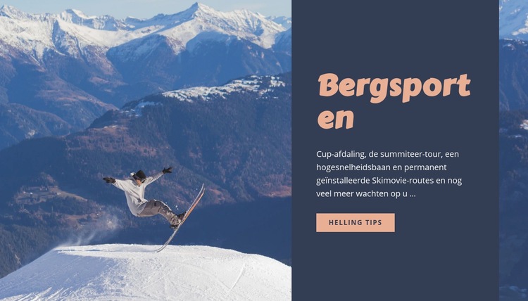 Bergsporten Website mockup