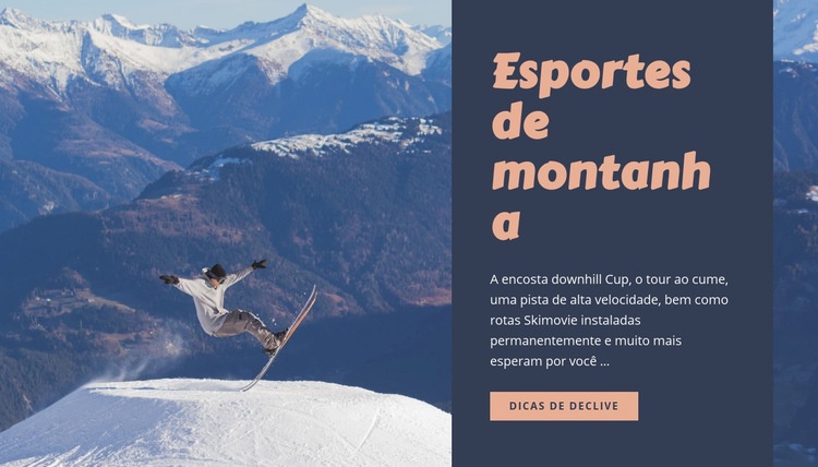 Esportes de montanha Design do site