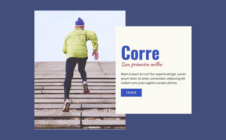 Esporte de corrida Modelo de uma página