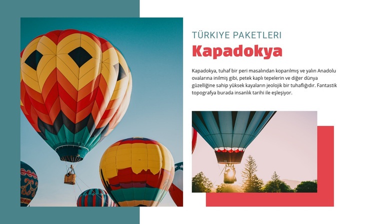 Kapadokya'da Seyahat Açılış sayfası
