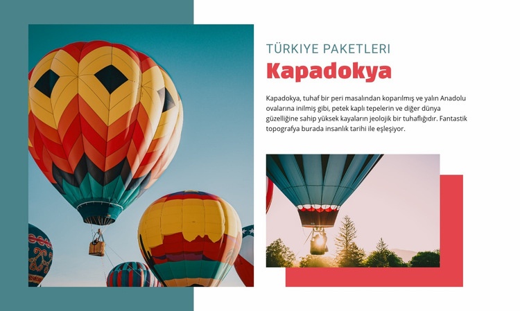 Kapadokya'da Seyahat Bir Sayfa Şablonu