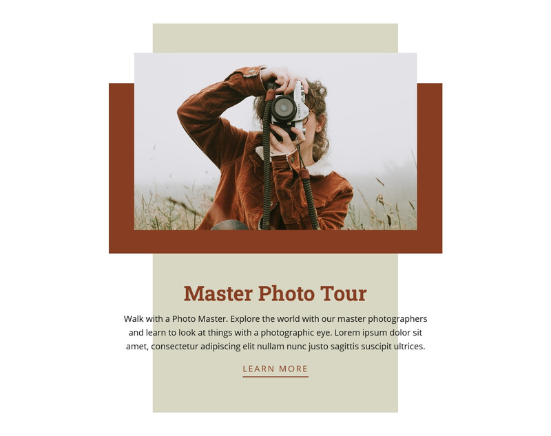 Master Photo Tour Web Page Design