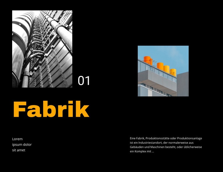 Fabrik Website-Modell