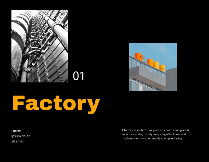 Factory Elementor Template Alternative