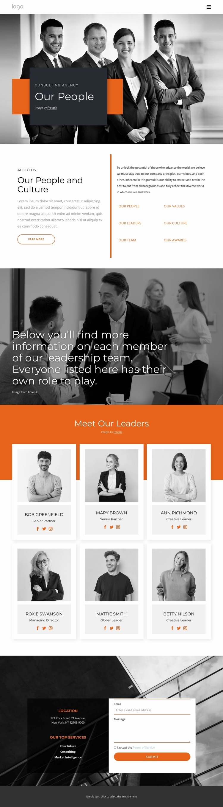 Our people and our culture Homepage Design