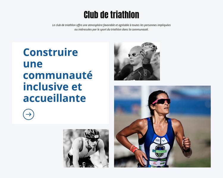 Club de triathion Page de destination