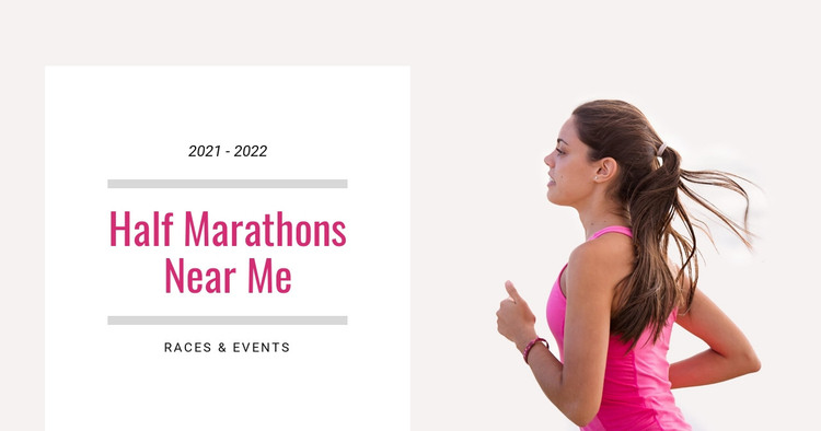 Half Marathons Near Me Homepage Design