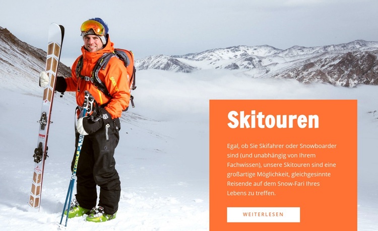 Skitouren Landing Page