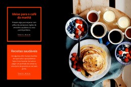 Designer De Site Para Café Da Manhã Com Receitas Saudáveis