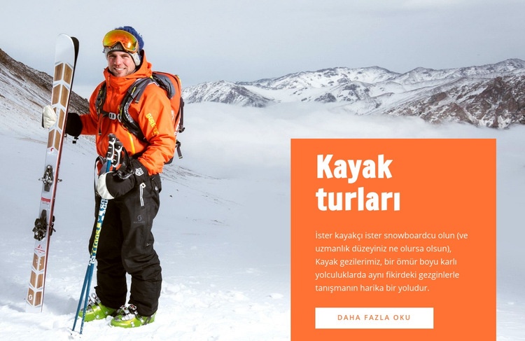 Kayak Turları Açılış sayfası