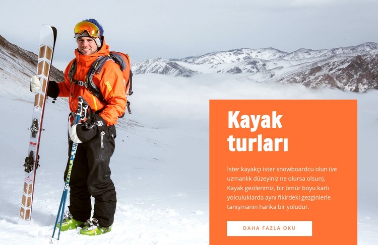 Kayak Turları Html Web Sitesi Oluşturucu