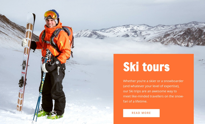 Ski Tours Web Page Design