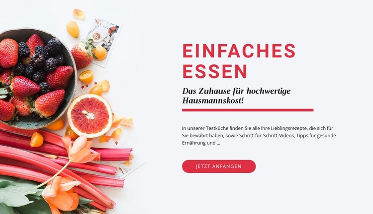 Einfaches Essen Eine Seitenvorlage