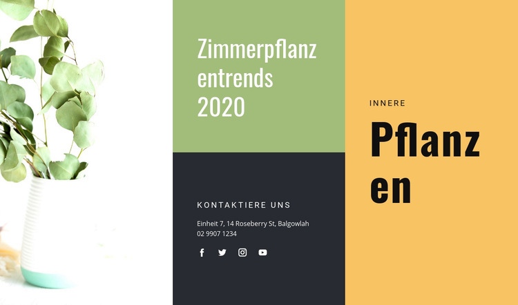 Zimmerpflanzentrends Eine Seitenvorlage