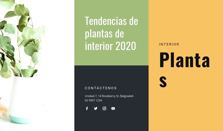 Tendencias de plantas de interior Plantillas de creación de sitios web