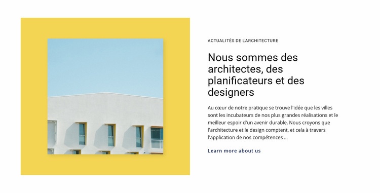 Architectes planificateurs designers Maquette de site Web