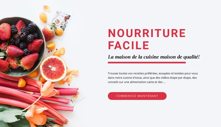 Nourriture facile Page de destination