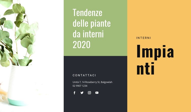 Tendenze delle piante da interni Mockup del sito web