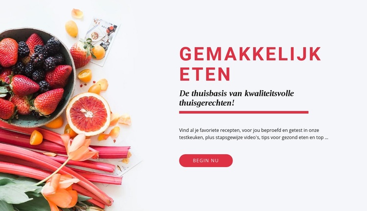 Makkelijk eten Bestemmingspagina