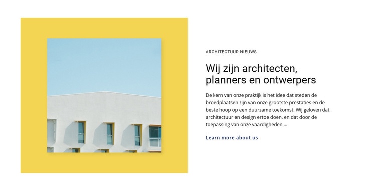 Architecten planners ontwerpers Sjabloon voor één pagina