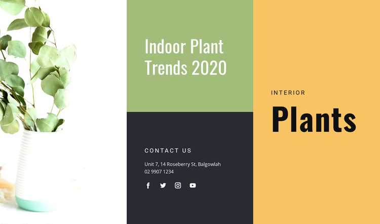 Indoor Plant Trends One Page Template