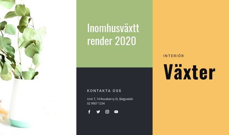 Inomhus växttrender HTML-mall