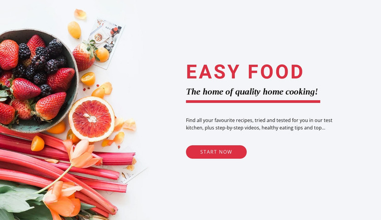 Easy Food Website Mockup