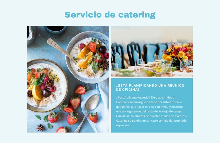 Servicio de catering Maqueta de sitio web