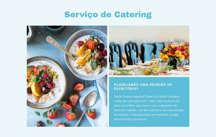 Serviço de Catering Design do site