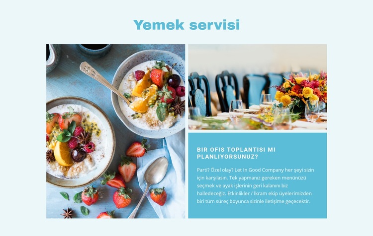 Yemek servisi Web sitesi tasarımı