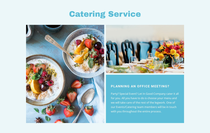Catering Service Web Page Design