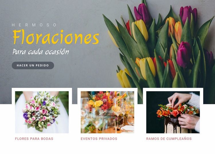 Ocasión de flores hermosa Maqueta de sitio web