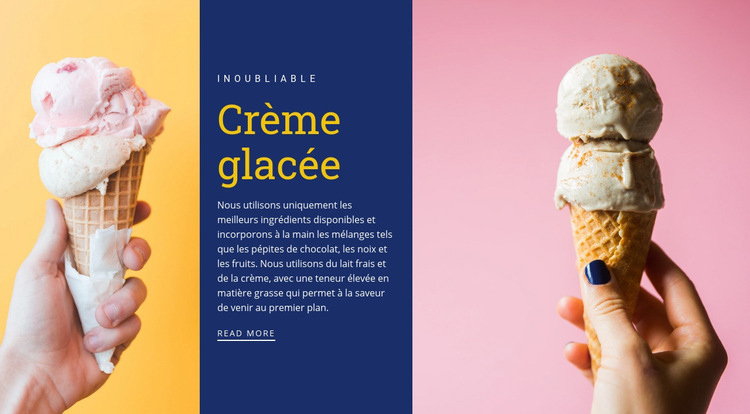 Cornets de crème glacée Modèle de site Web
