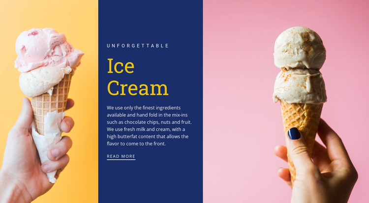 Ice cream cones HTML5 Template