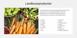 Landbouwproducten - Professionele Bestemmingspagina