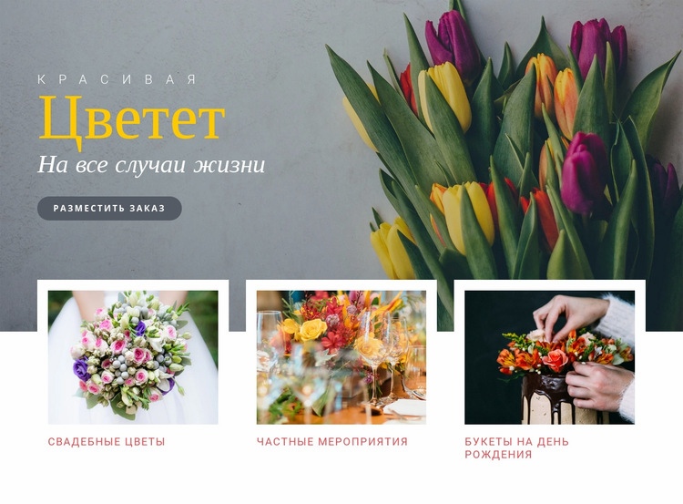 Цветет по случаю красиво Дизайн сайта