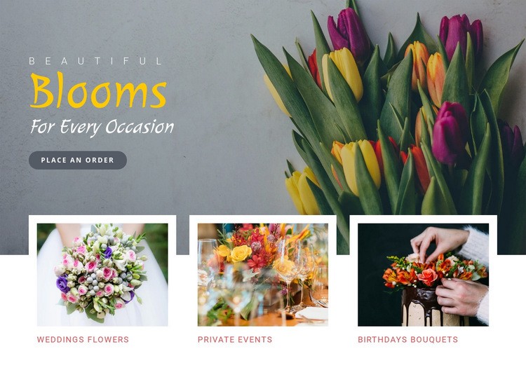 Blooms occasion beautiful Webflow Template Alternative