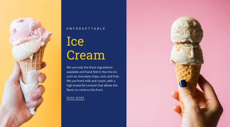 Ice cream cones Website Mockup