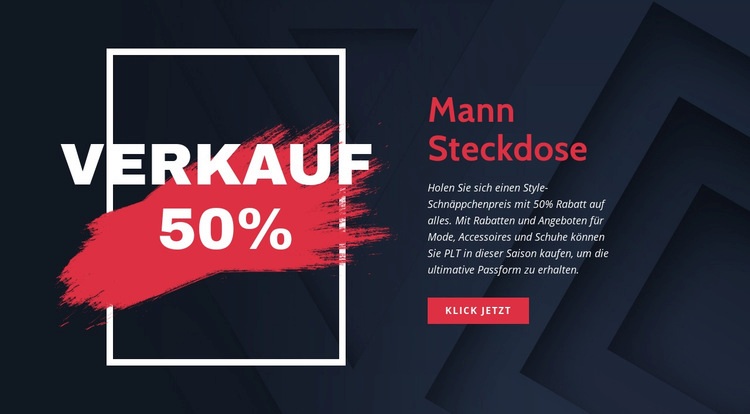 Outlet online Eine Seitenvorlage