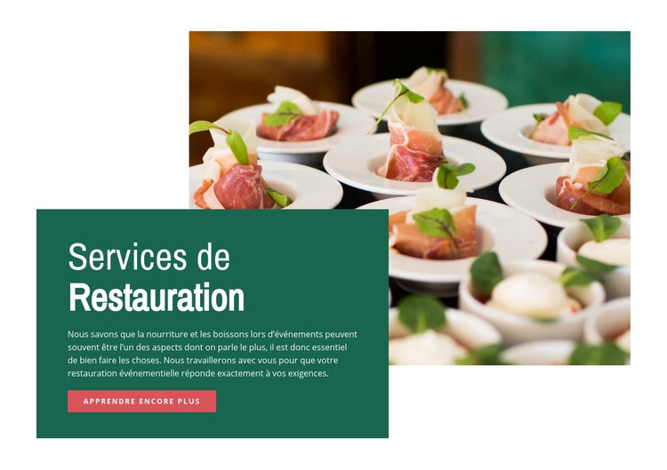 Services de restauration alimentaire Conception de site Web