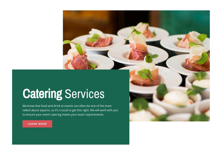 Food catering services  Homepage Design