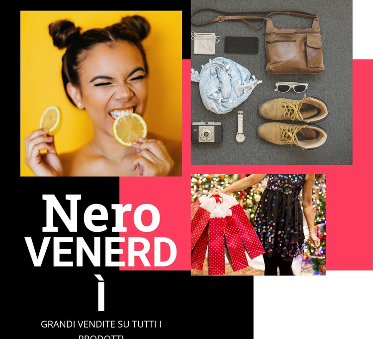 Vendita venerdì nero con immagini Modelli di Website Builder