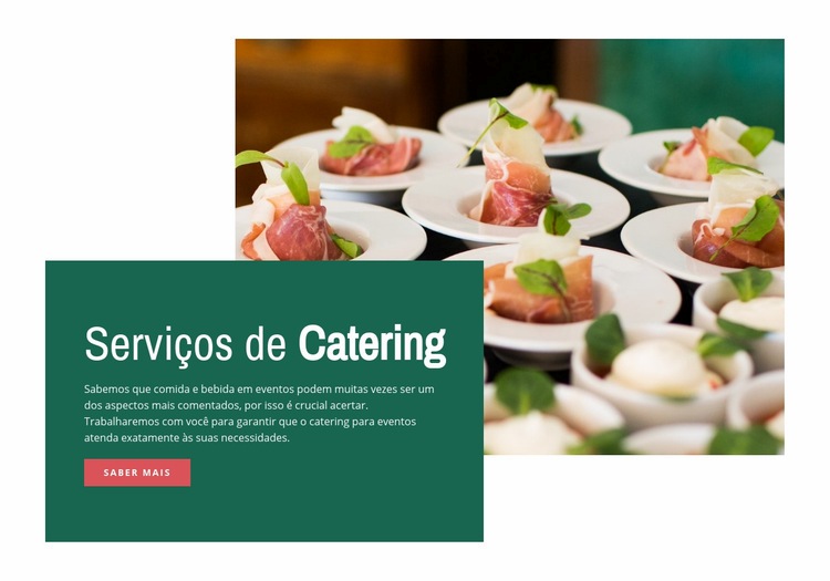 Serviços de alimentação Design do site