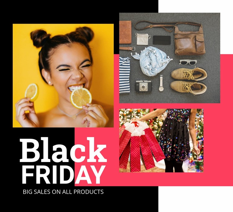 Black Friday -försäljning med bilder Html webbplatsbyggare