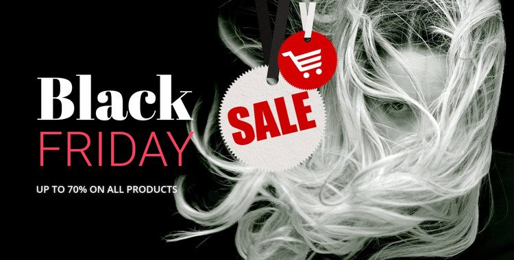 Sale block with dark background Homepage Design